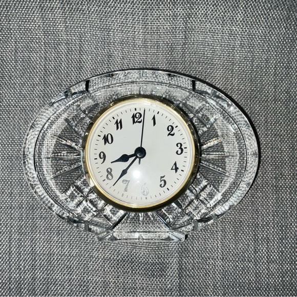 Vintage Glass Crystal Desk OVAL CLOCK - Picture 13 of 15